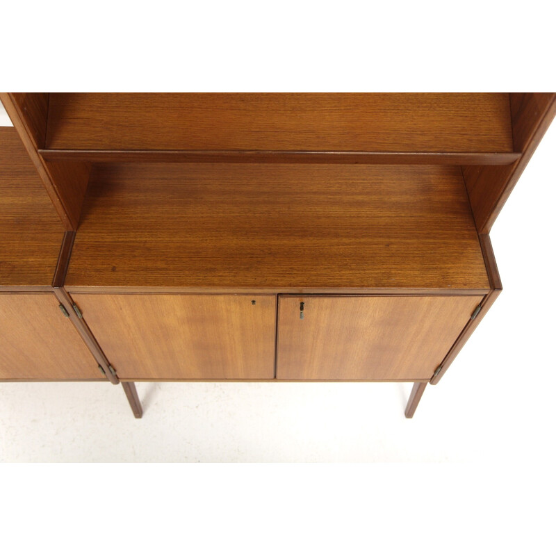 Vintage "Double" teak bookcase for Skaraborgs Möbelindustri, Sweden 1950