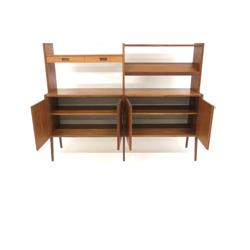 Vintage "Double" teak bookcase for Skaraborgs Möbelindustri, Sweden 1950