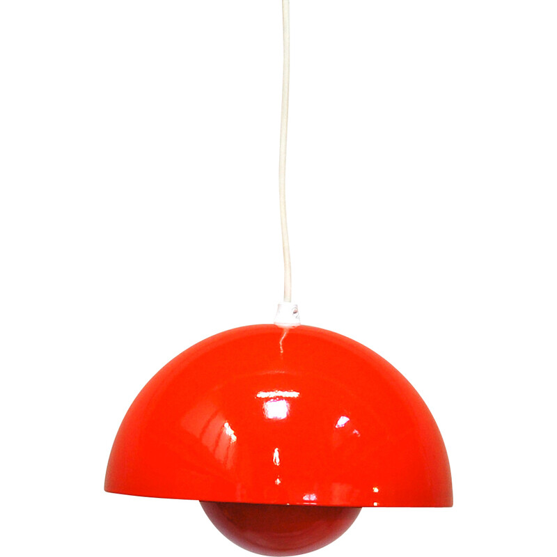 Vintage-Hängeleuchte "Flower Pot" aus emailliertem Metall von Verner Panton für Louis Poulsen, Dänemark 1968