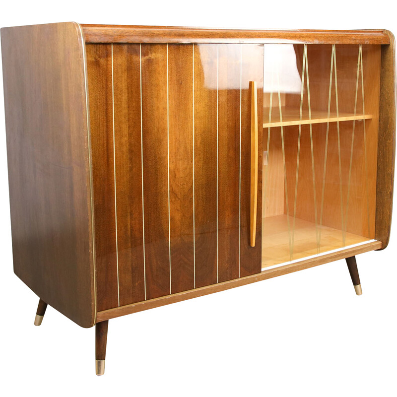 Vintage sideboard for storing LP records and a record player, 1960
