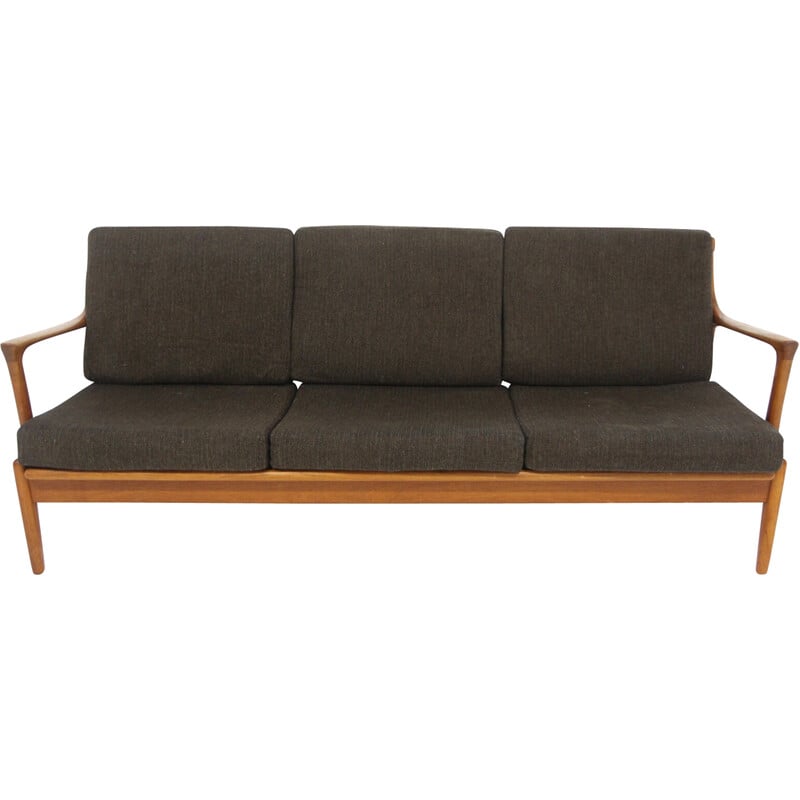 Vintage "Kuba" 3-seater sofa in teak and fabric by Bertil Fridhagen for Bröderna Andersson, Sweden 1960
