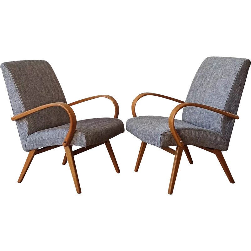 Pair of vintage armchairs, Czechoslovakia 1960