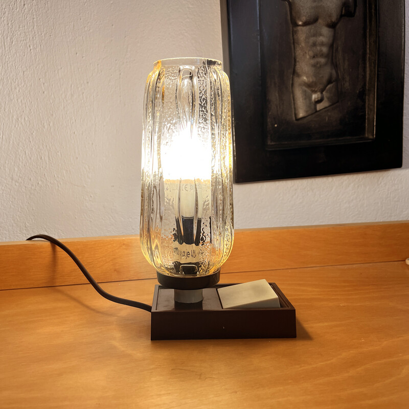Vintage Orion night lamp in plastic and glass for Holzapfel and Hutter, Germany 1970