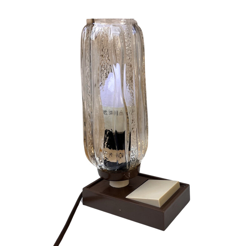 Vintage Orion night lamp in plastic and glass for Holzapfel and Hutter, Germany 1970