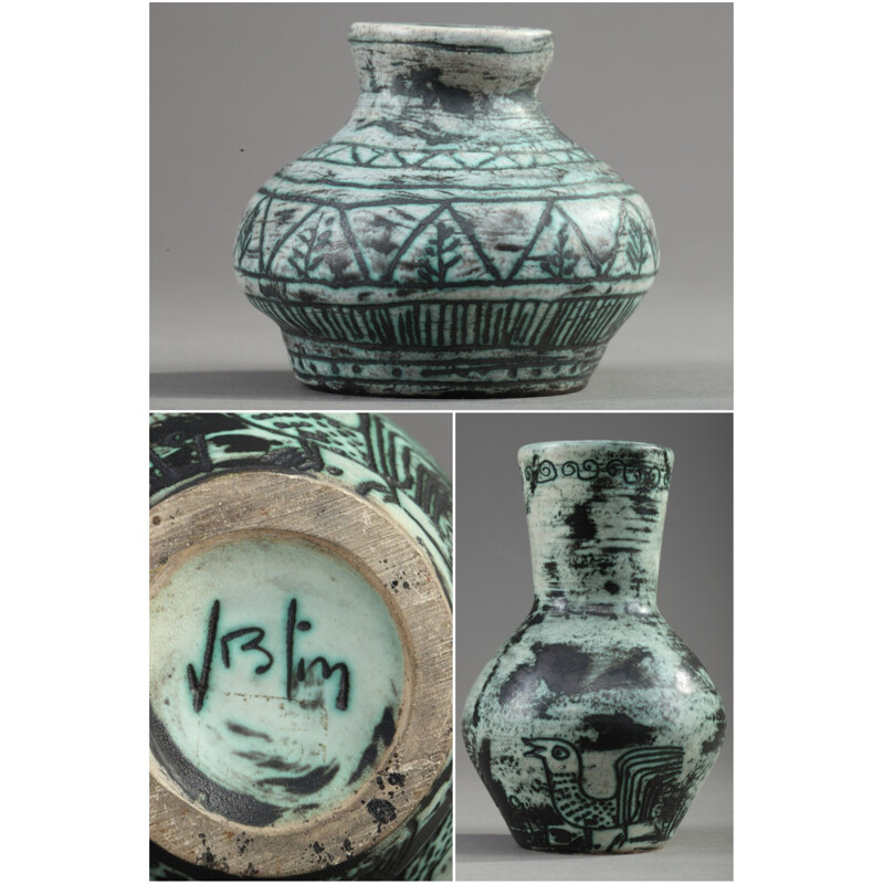 Paire de vases en céramique émaillé de Jacques Blin - 1950 