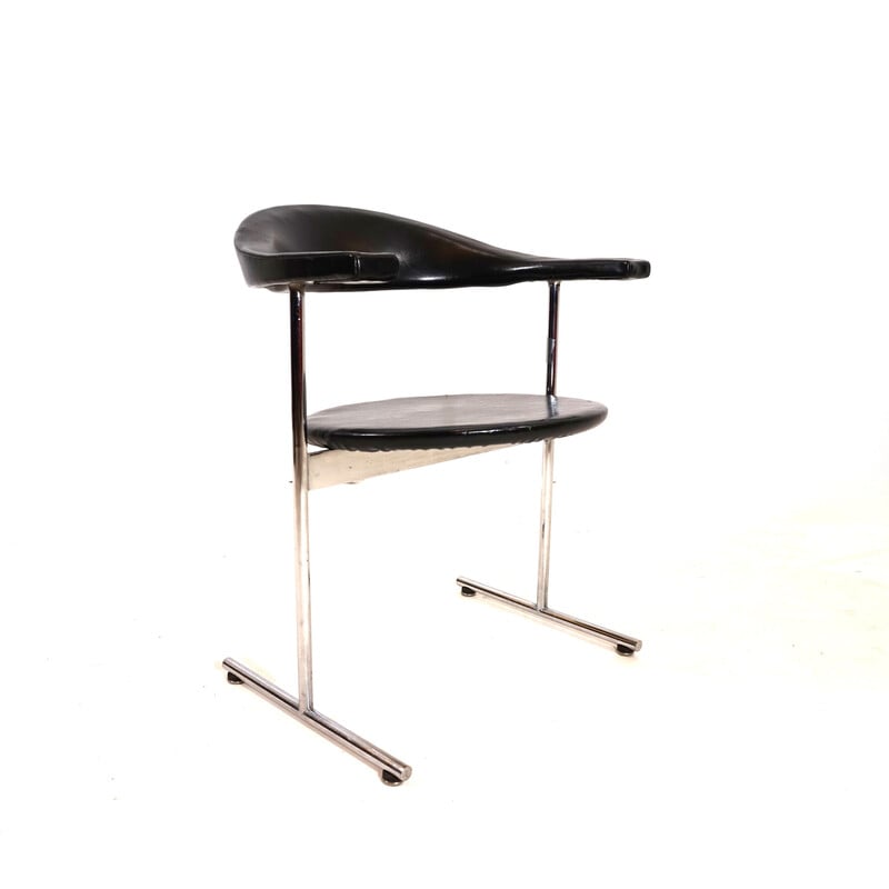 Cadeira de couro Vintage Airport 037 de Geoffrey Harcourt para Kaufeld