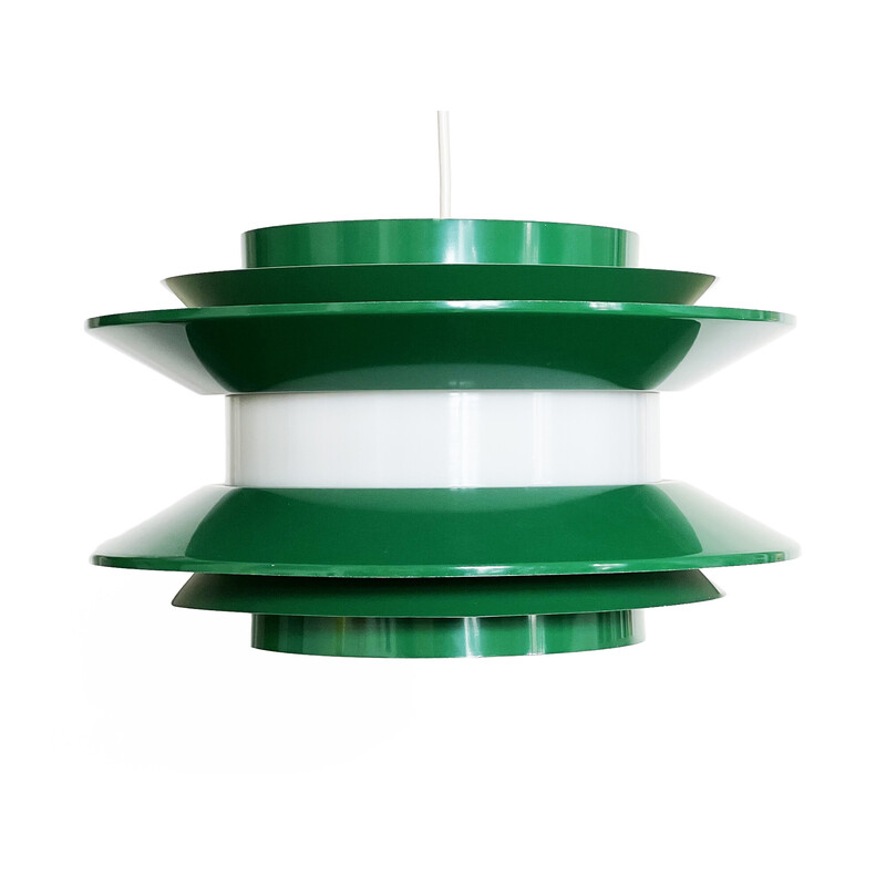 Lámpara colgante verde vintage "Trava" de Carl Thore para Granhaga Metallindustri, Suecia 1970