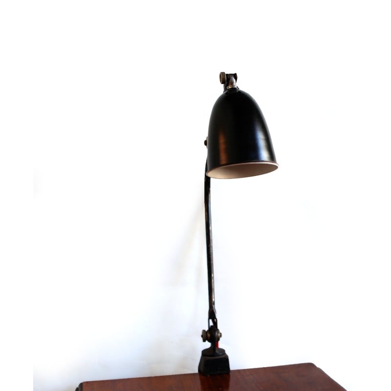 Lampe de bureau industrielle vintage à pince, France 1950