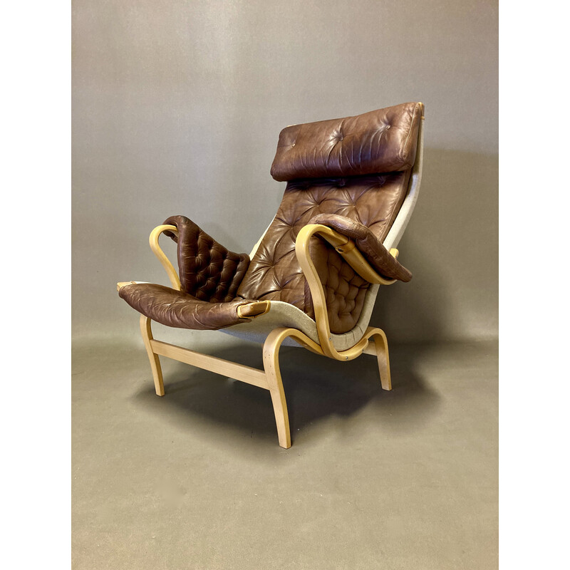 Vintage-Sessel "Pernilla" aus Leder von Bruno Mathsson für Dux, 1960