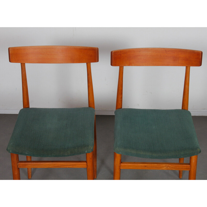 Set of 4 vintage wooden chairs, Czechoslovakia 1960