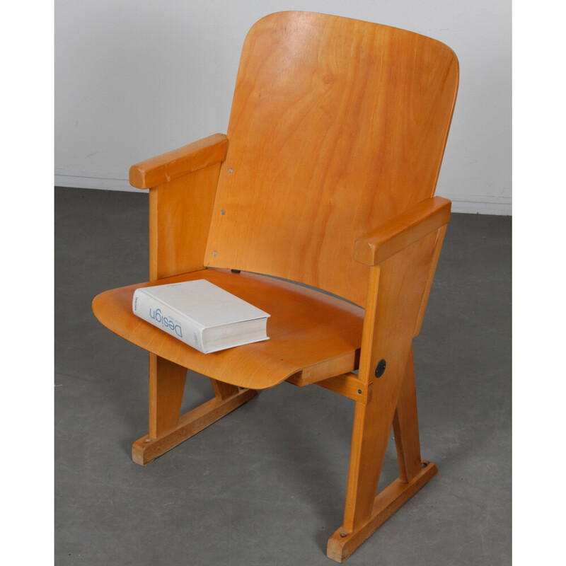 Cadeira dobrável de madeira vintage, 1960