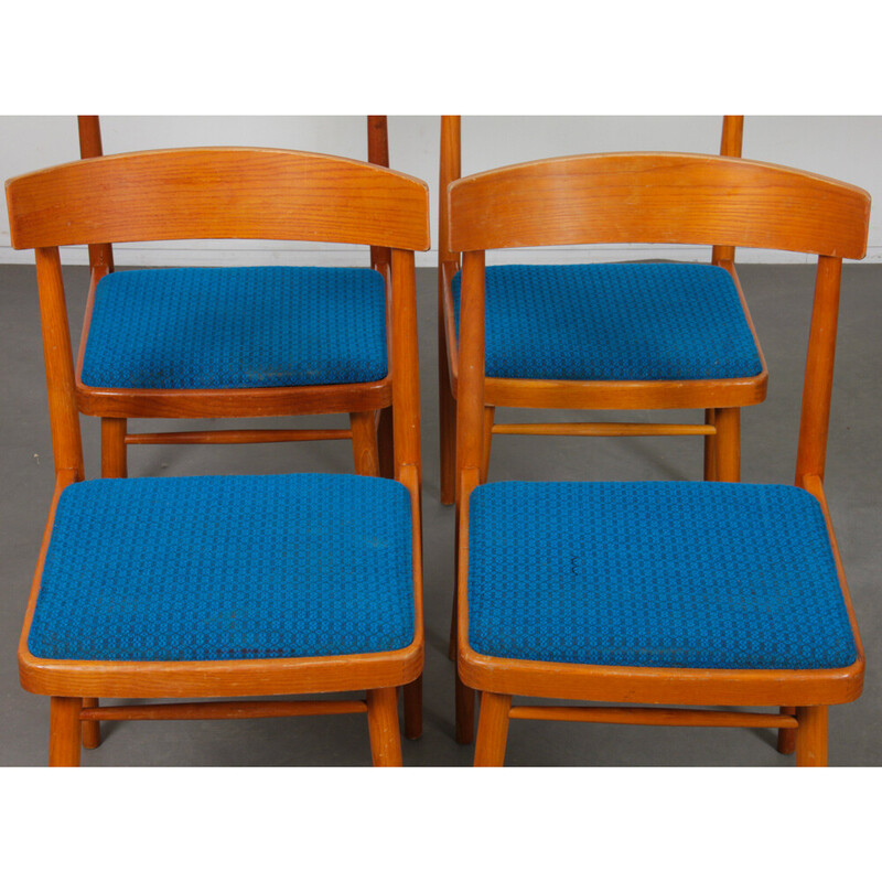 Set van 4 vintage Ton stoelen, Tsjecho-Slowakije 1970