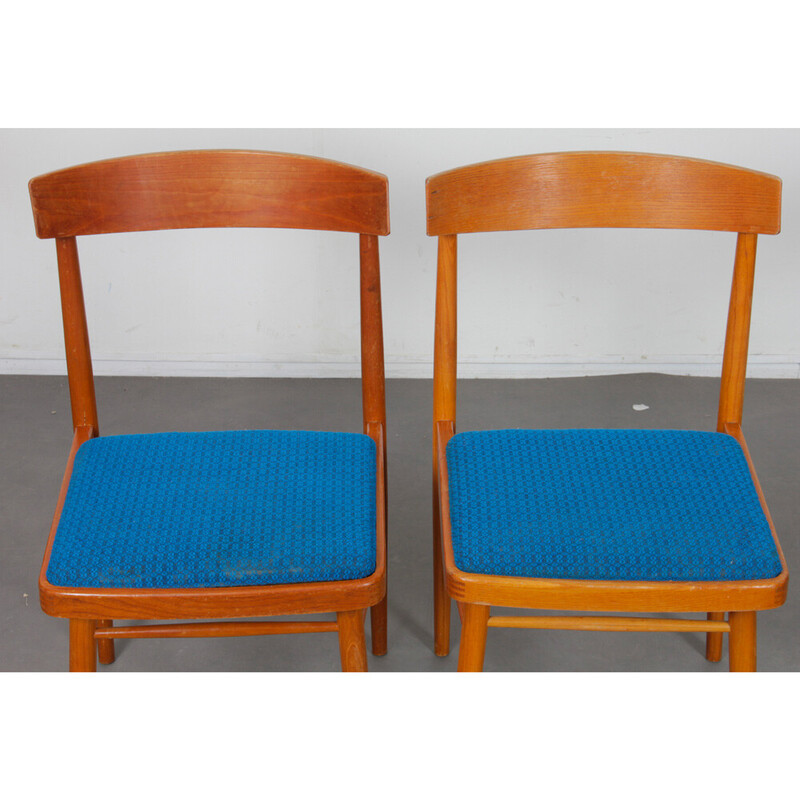 Conjunto de 4 cadeiras Ton vintage, Checoslováquia 1970
