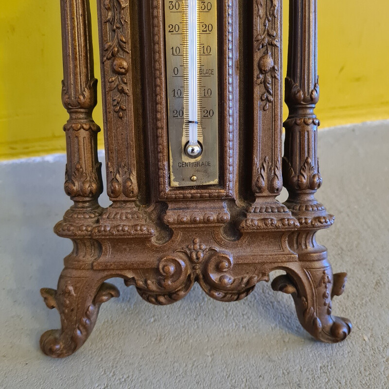 Thermomètre de table vintage en bois pressé, France