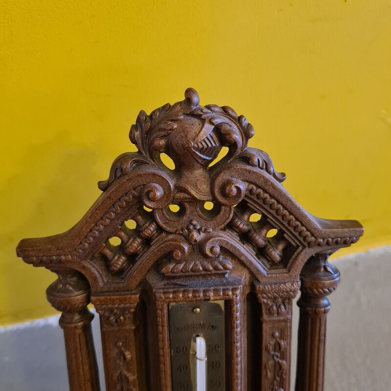 Thermomètre de table vintage en bois pressé, France