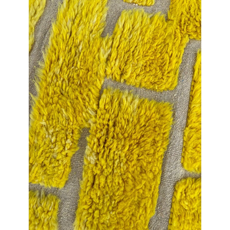 Beni Ouarain vintage Berber tapijt, gele kleur
