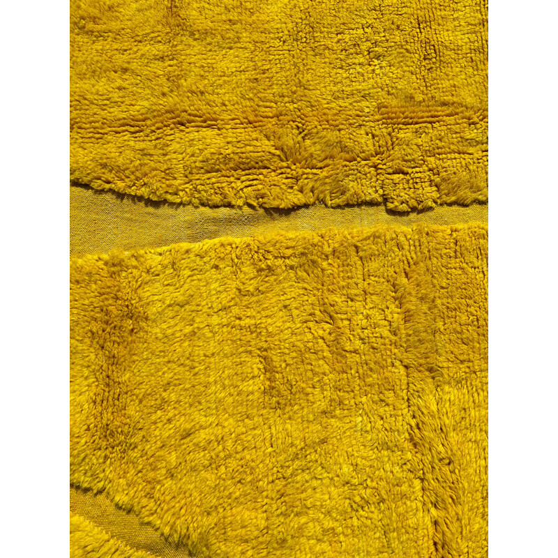 Vintage Berber Beni Ouarain carpet in yellow color