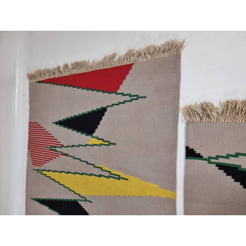 Set of 3 vintage wool rugs by Antonin Kybal