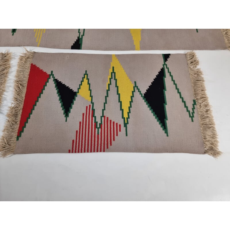 Conjunto de 3 tapetes de lã vintage de Antonin Kybal