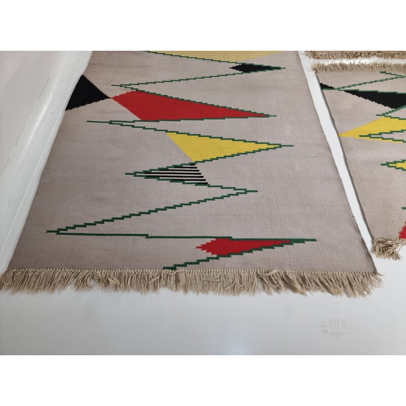 Conjunto de 3 tapetes de lã vintage de Antonin Kybal