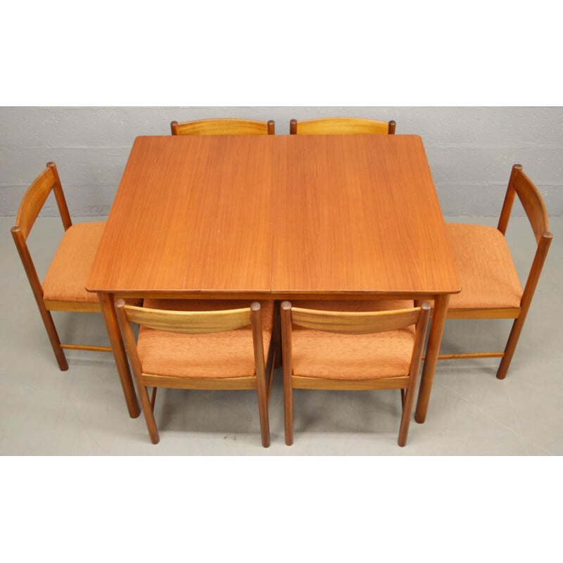 Table à repas extensible et chaises McIntosh vintage en teck - 1960