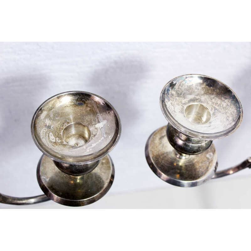 Pair of vintage silver-plated candlesticks, 1970