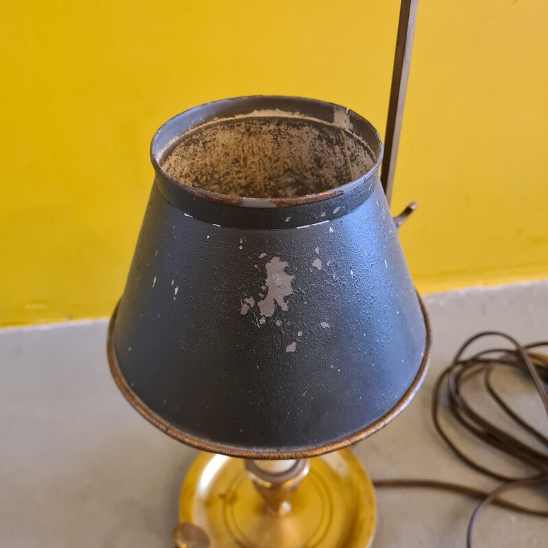Vintage Bouillotte lamp in messing en brons, Frankrijk