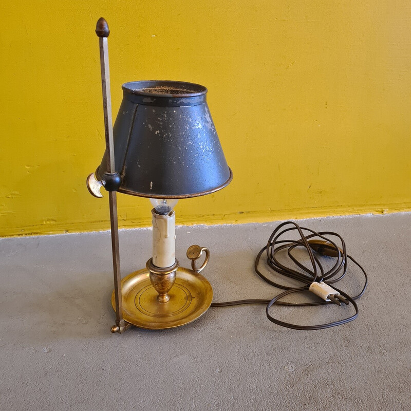 Vintage Bouillotte lamp in messing en brons, Frankrijk