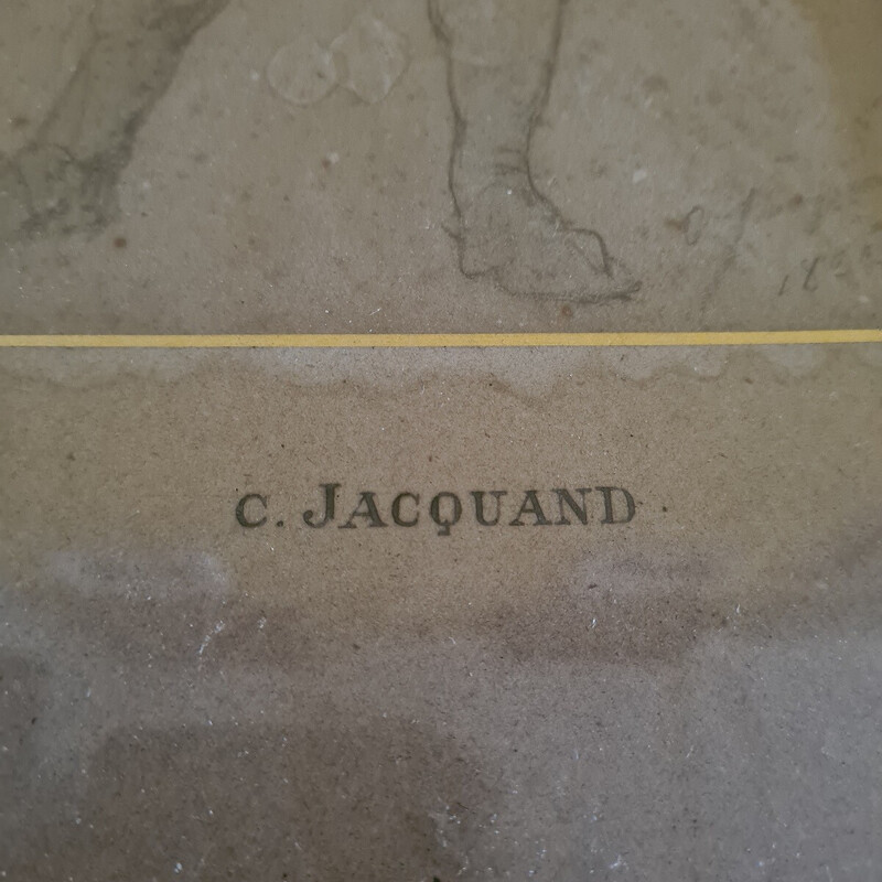 Cuadro de época que representa a un soldado, por C. Jacquand, 1832