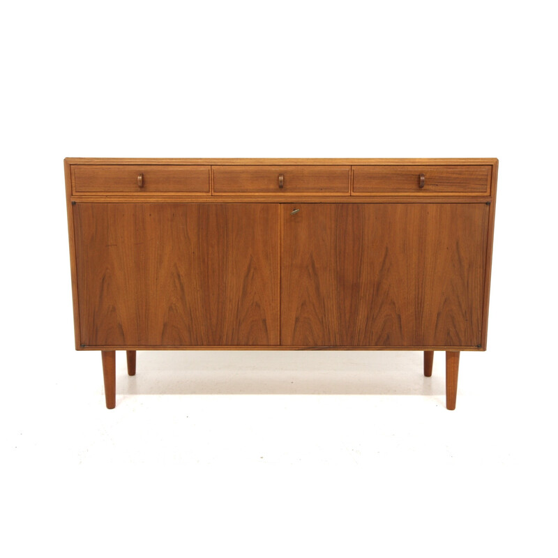 Vintage walnut sideboard chest of drawers by Bertil Fridhagen for Bodafors, Sweden 1960