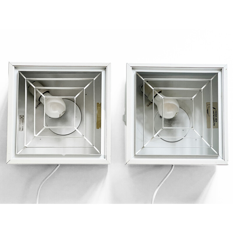 Pair of vintage metal ceiling lamp for Lyfa, Denmark 1970