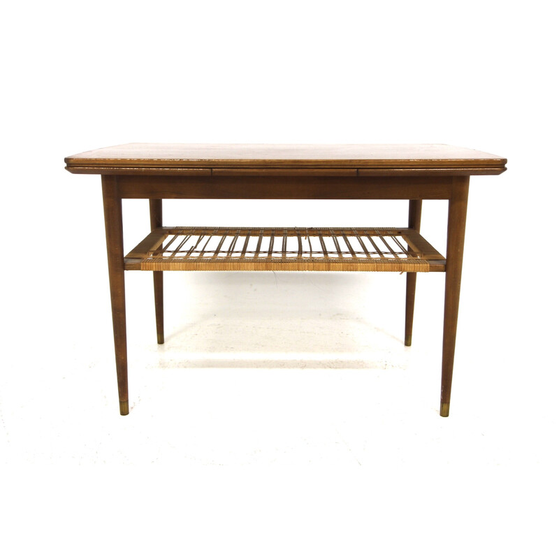 Vintage extendable mahogany coffee table, Sweden 1950