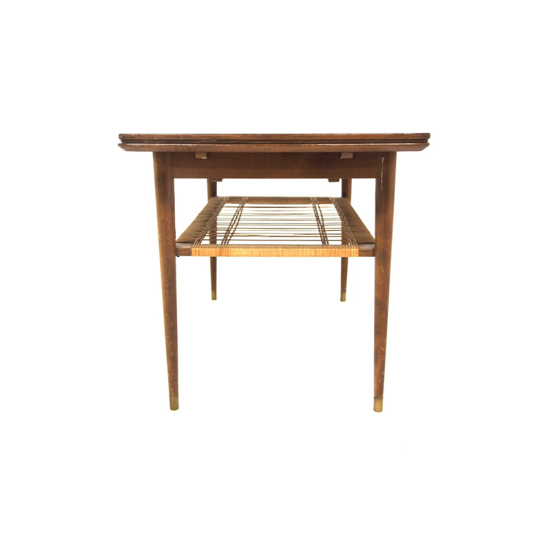 Vintage extendable mahogany coffee table, Sweden 1950