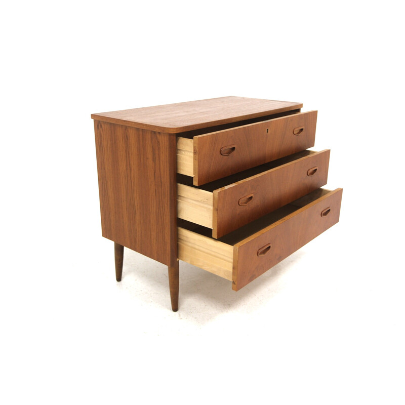 Vintage teak and beech chest of drawers, Sweden 1960