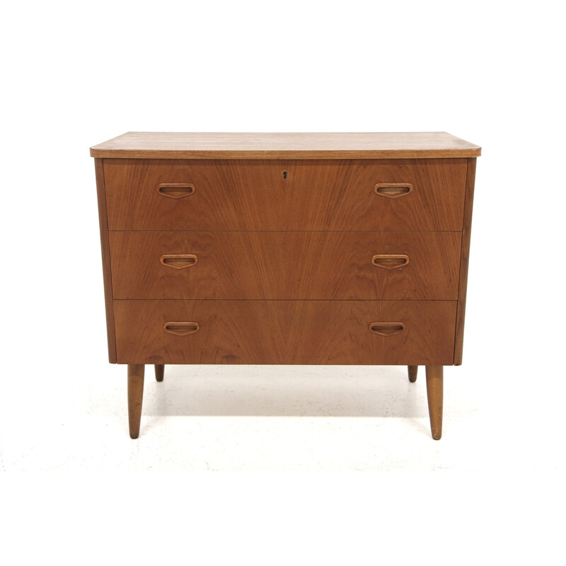 Vintage teak and beech chest of drawers, Sweden 1960