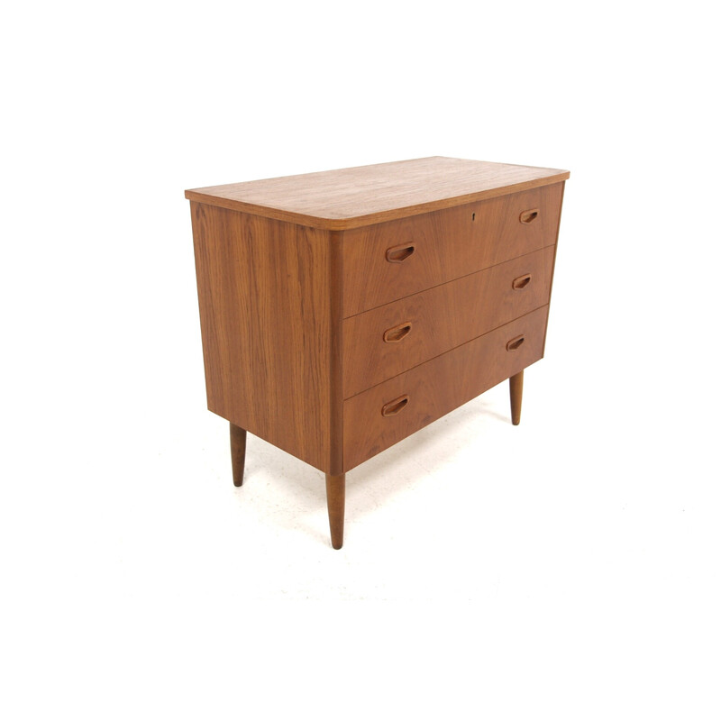 Vintage teak and beech chest of drawers, Sweden 1960