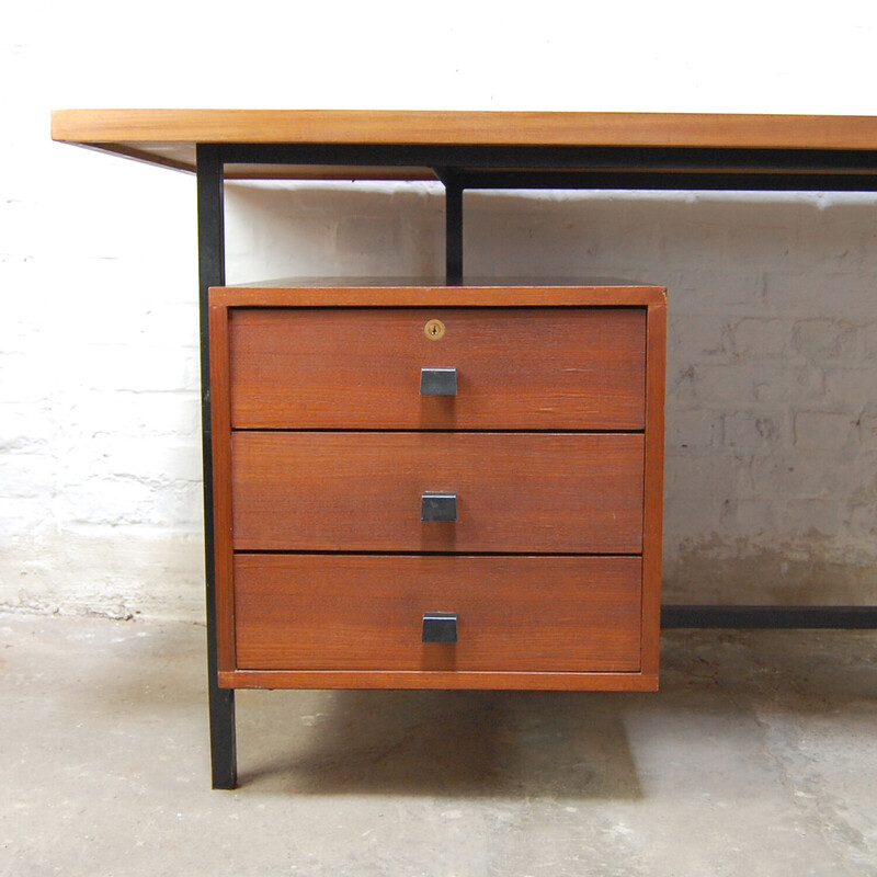 Vintage "Ariel" desk in black lacquered metal by Jean Domps for Trefac Meurop, 1960