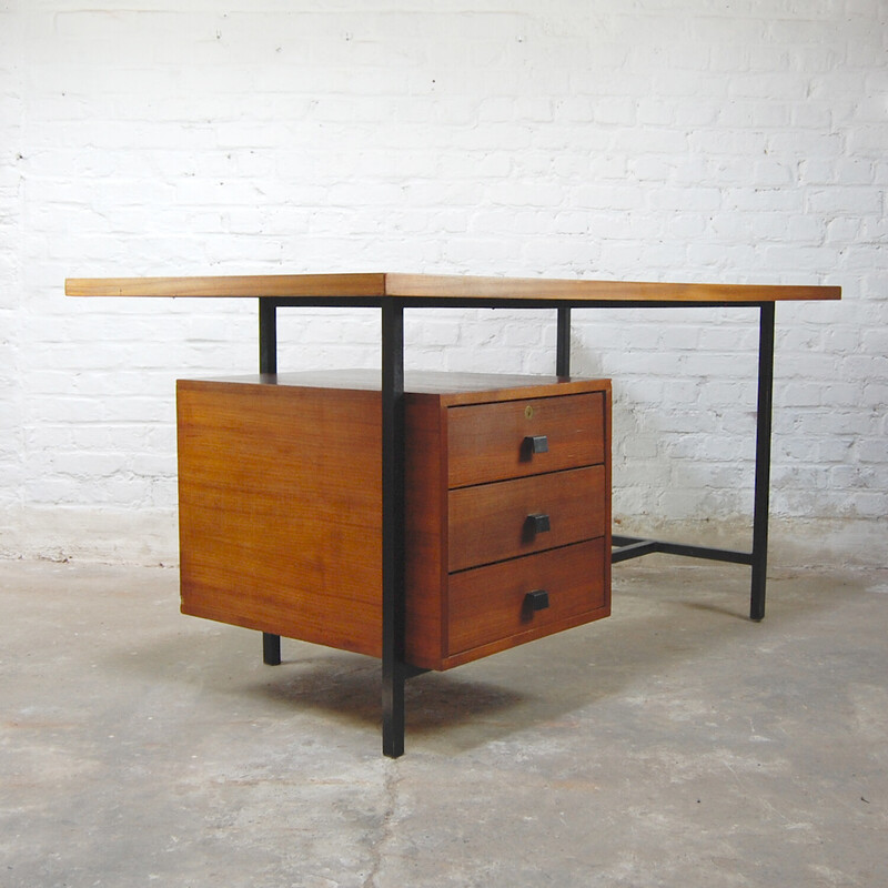 Vintage "Ariel" desk in black lacquered metal by Jean Domps for Trefac Meurop, 1960