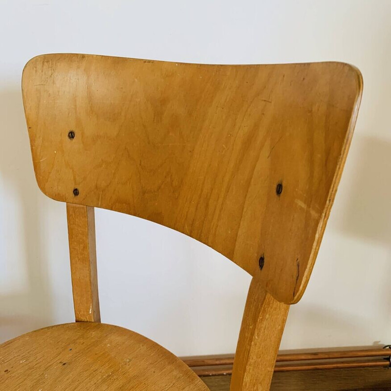 Par de cadeiras de bistrô vintage em faia loura para Thonet
