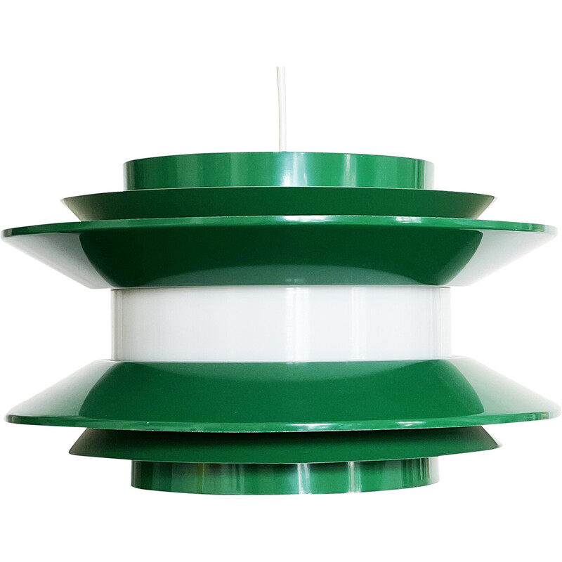 Lámpara colgante verde vintage "Trava" de Carl Thore para Granhaga Metallindustri, Suecia 1970