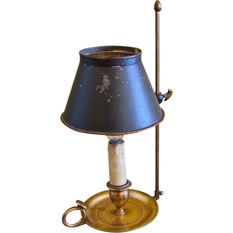 Vintage Bouillotte lamp in brass and bronze, France