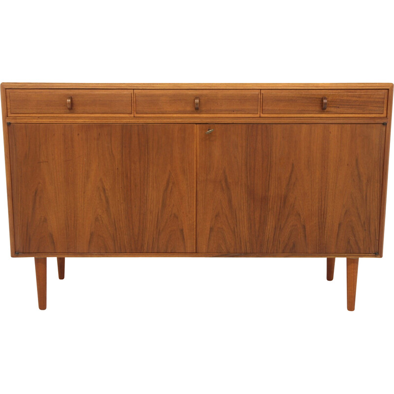 Vintage walnut sideboard chest of drawers by Bertil Fridhagen for Bodafors, Sweden 1960