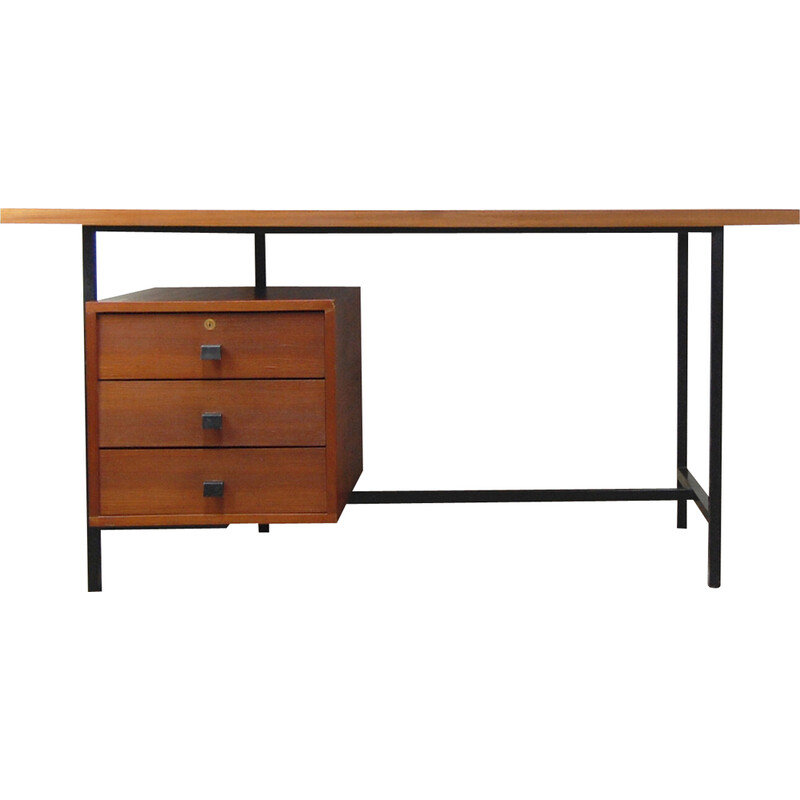 Vintage "Ariel" desk in black lacquered metal by Jean Domps for Trefac Meurop, 1960