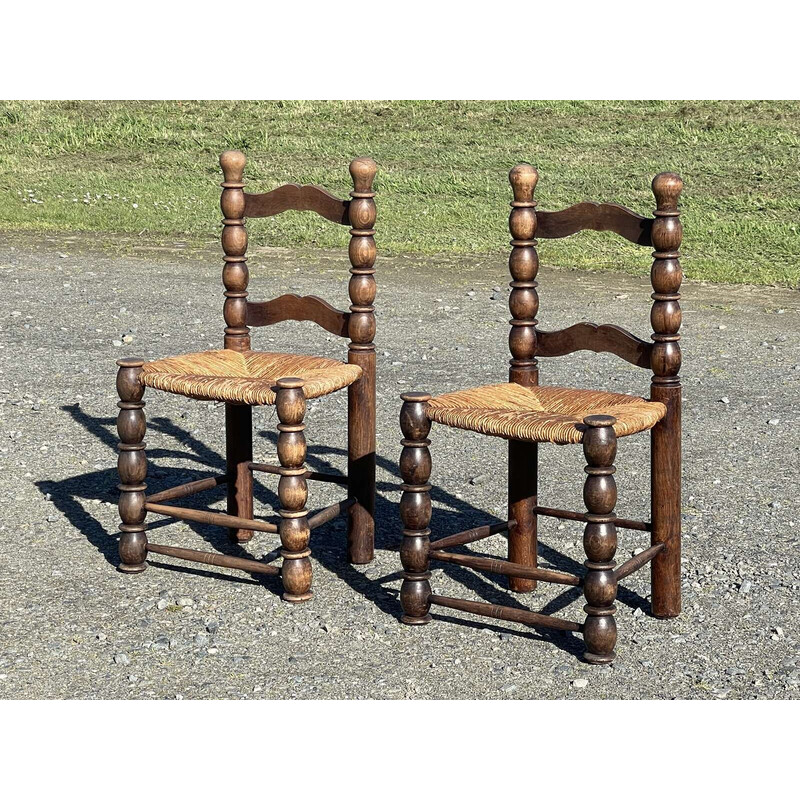 Pair of vintage beech chairs, 1950
