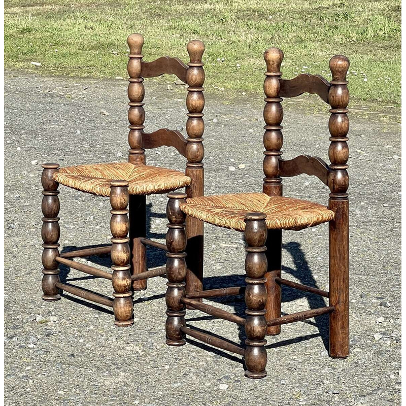 Pair of vintage beech chairs, 1950