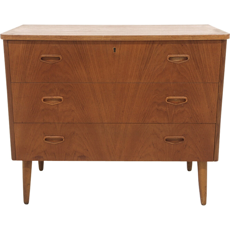 Vintage teak and beech chest of drawers, Sweden 1960