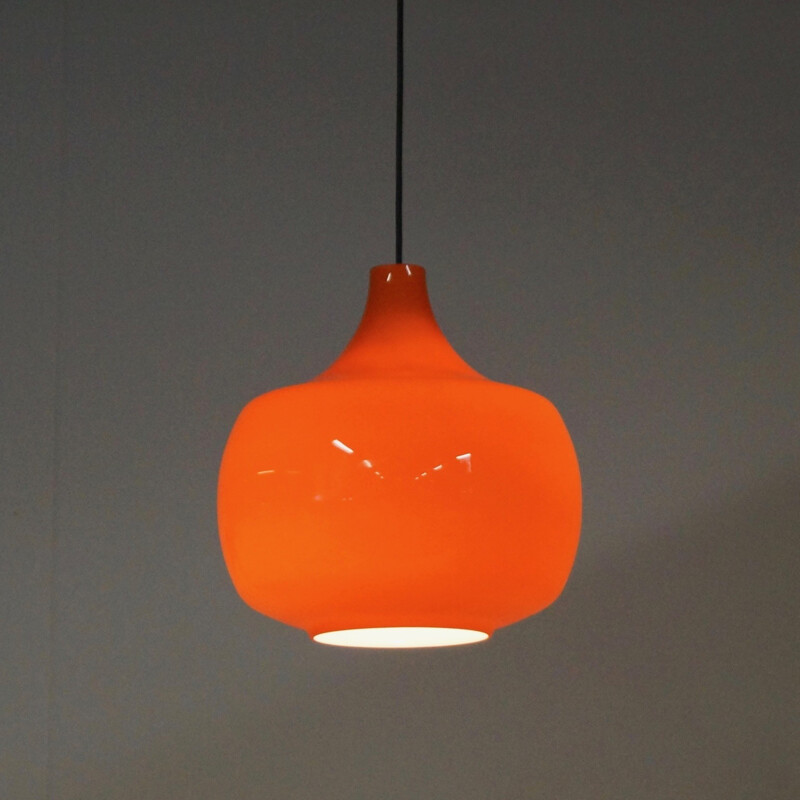 Orange Murano pendant lamp by Paolo Venini for Venini & C. - 1960s