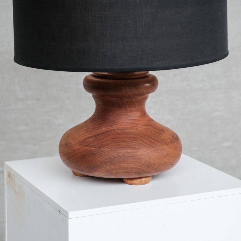 Lampe de table vintage en bois, Italie 1980