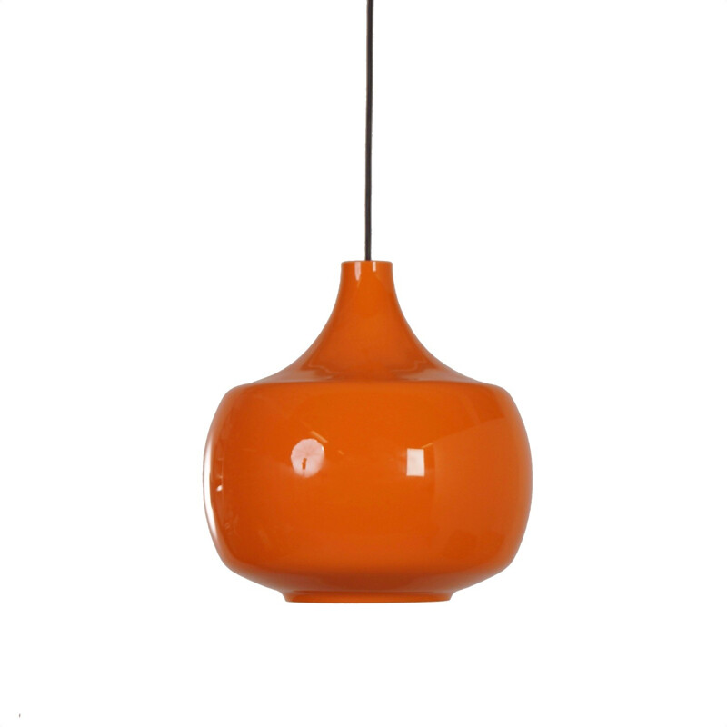 Orange Murano pendant lamp by Paolo Venini for Venini & C. - 1960s