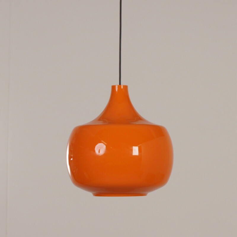 Orange Murano pendant lamp by Paolo Venini for Venini & C. - 1960s